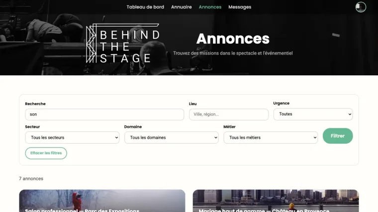 Recherche d'annonces multicritères